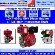 Millers Falls TWM 10HP Diesel Engine 1" 25.4mm Horizontal Shaft Electric Start