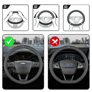 MAZDA 壓花汽車標誌方向盤套防滑碳纖維汽車方向盤套適用於馬自達 2 3 5 6 2017 CX-4 CX-5 CX-