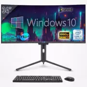Aio All IN One I7 34 " Curved FHD Windows 10 4gb 120gb Gaming Computer Editing