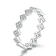 Silver plating Dazzling Geometric Simple Stackable Finger Rings for Women Jewelry_8