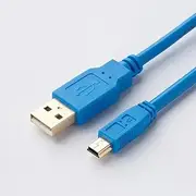 GT09-C30USB-5P for GT11/12 GT15 GT1050 GS200 GS2107 GOT1000 HMI USB to Mini Download with Magnetic Ring(Gold-Plated Blue,2m)