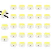 25 Pcs Plastic Spring Cord Lock, Double Hole Stopper, Transparent + Yellow