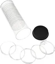 OnFireGuy Coin Capsule Storage Tube & 20 Air-Tite H40 Direct Fit Coin Holders for 1oz Silver Eagles (Black Plug Lid)