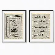 Winnie-the-Pooh Quotes on Upcycled Vintage Dictionary Art Print Quotes and Sa...