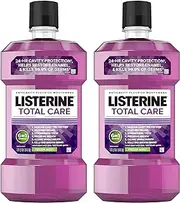 Listerine Total Care Anticavity Fluoride Mouthwash, 6 Benefits in 1 Oral Rinse Helps Kill 99% of Bad Breath Germs, Prevents Cavities, & Strengthens Teeth, Fresh Mint, 1 L, Pack of 2