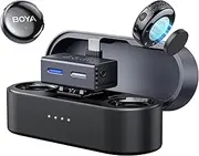 BOYA BOYALINK3 Wireless Lavalier Microphone for iPhone 16/15&Android&DSLR Camera, AI Noise Cancel, HIFI Audio, Smart EQ Tuning, 30H Battery Life&Charging Case for Vlogging Youtube Podcast TikTok