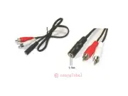 3.5 mm stereo Audio female jack to 2 RCA male Socket to Headphone Y Cable Cord