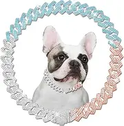 Metal Cuban Diamond Dog Chain Dog Training Chain with Secure Buckle Pet Collars for Large Medium Dogs