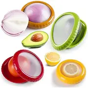 4pcs Avocado Saver and Onion Storage Set, Silicone Fruit Vegetable Anti-oxidation Box,Reusable Fridge Fresh Pod Food Storage,Perfect Lemons Tomato Garlic Conta