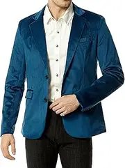 [DGHM-JLMY] Men's Velvet Blazer Slim Fit Peaked Lapel Tuxedo Blazer Two Button Dinner Jacket