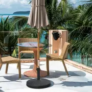Costway22kg Round Patio Umbrella Base with Waterproof & Sunlight Resistance for Backyard