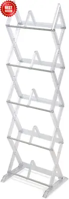 Mitsu 5-Tier Portable Media Storage Rack Holds 130 CDs 90 DVDs 105 Blu-Ray Discs