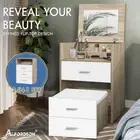 ALFORDSON Dressing Table Stool Set 2-In-1 Bedside Table Makeup Mirror Wood