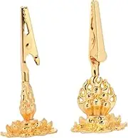 BESTOYARD 2Pcs Gold Plated Incense Holder with Base Delicate Clip Design for Coil Incense for Home Study Yoga and