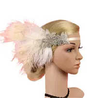 20s White Feather The Great Gatsby Flapper Headpiece