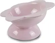 Ceramic Raised Flower-Shaped Cat Bowl, Tilted Food or Water Bowls for Cats and Small Dogs, Stress Free, Backflow Prevention, Dishwasher and Microwave Safe, Lavender
