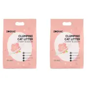 2x Zodiac Cherry Blossom 10L/6kg Clump Bentonite Clay Absorbent Pet Cat Litter