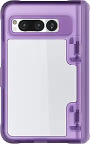 [Ghostek] COVERT Google Pixel Fold Case with Hinge Protection and Shock Absorbing Corners Raised Bumper Surrounding Camera Lenses and Screen Display Cover Designed for 2023 Pixel Fold (7.6inch) (Purple)