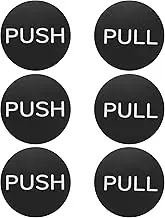 uxcell 3Set Push Pull Door Stickers, 3in Push and Pull Signs Plate Acrylic Vertical Self-Adhesive for Doors Glass Window Business Stores, Round, Black