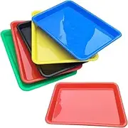 ARTSEWPLY 6Pcs Mini Plastic Storage Trays Rectangular Office House Containers for Tableware Crafts Ergonomic Design Easy to Clean Random Colors