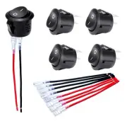 ON Off Round Rocker Switches SPST 20mm Mini 12 Volt DC Mini Circle Toggle Swi...