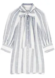 Zimmermann Matchmaker Striped Woven Shirt - Blue - 4 (UK 16 / XL) 4 (UK 16 / XL)