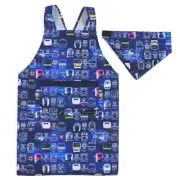 COLORFUL CANDY STYLE Water-repellent Back Cross Kids Apron with Bandana