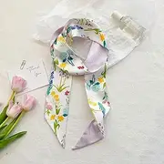 [JIMINISO] Floral Headband New Chinese Style Oil Painting Headscarves Ribbon Butterfly Tie Hair