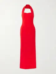 [Solace London] Solace London - Illona Crepe Halterneck Gown - Red - UK 14 UK 14 Red