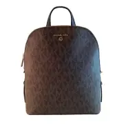MICHAEL KORS Backpack CINDY BROWN BLACK MK Monogram 38F1CCPB3B Large