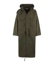 multiple pockets coat S Brown