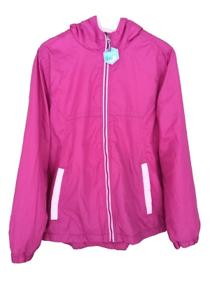 Whales Tail Girls Pink Jacket Hooded Size Large Water & Wind Resist Full Zip NEW