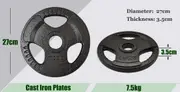 Total 70kg Set7 Olympic Cast Iron Weight Plate Set - Energetics Home Gym