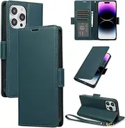 Procarcasa for iPhone 12 Pro Max Wallet Case,for iPhone 12 Pro Max Case [6.7 inch] PU Leather Flip Folio Cover with Card Holders Stand Feature Magnetic Clourse Protective Cover-Dark Green