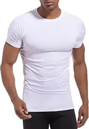 [Towintec] Mens Compression Shirt UPF 50+ Short Sleeve Dry Fit Athletic Base Layer Sports Rash Guard Running Under Shirts Tops