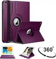 World Biz iPad Case, [Wallet Case] Shockproof PU Leather Book Style Flip Folio 360 Rotating Total Protection Cover With Folding Stand Function. (iPad Mini 5, Purple)