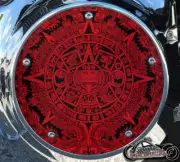 HARLEY DAVIDSON TWIN CAM DERBY CLUTCH COVER FITS 1999-2018 AZTEC CALENDER RED