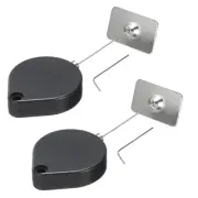 Retractable Remote Control Lock Rectangular,for DVD,Cup,Phone 2Set Black 59.06"