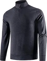 [E-LIINJOYE] Men's Moisture Wicking Quarter Zip Pullover Athletic Shirts Long Sleeve Lightweight Running Hiking Sweatshirt