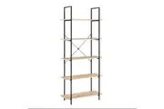 Design Square Randy 5-Tier Wide Bookcase Display Shelf - Oak/Black