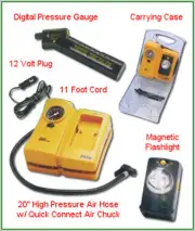 12 volt 275 PSI Air Compressor Built-in Gauge, Case, Flashlight, Digital Gauge,