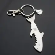 Shark Shaped Keychain Smooth Bottle Opener Gift - Daughter Heart Charm with Clip