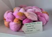 Hand Dyed Wool Combed Top Roving Merino Pinks Pinks Orange