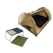 Adventure Kings Big Daddy Deluxe Double Swag 70mm Mattress + Camp Fire BBQ Plate