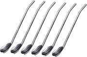 Mikinona Stainless Steel Straw Spoon Set 6 Pack Reusable Metal Drinking Spoons for Cocktails Summer Beverages