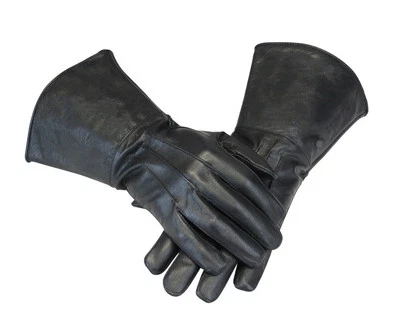 Leather Gauntlet Motorcycle Unlined Gloves