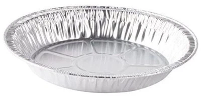 9" x 1" Medium Depth Aluminum Silver Foil Pie Pan (Pack of 50) – Disposable