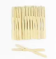 Mini Fruit Fork 3.5 inch Mini Bamboo Forks Cocktail Forks Appetizer Forks, Small Forks for Appetizer, Disposable Food Picks for fruit, dessert, cheese, cocktail appetizer fork