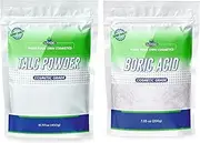 Myoc Cosmetic Grade – Boric Powder (200 GM / 7.05 Oz) & Talc (454 GM / 16 Oz) – Soothing & Absorbent DIY Skincare Pack
