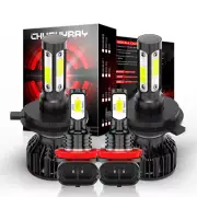 4x H4/9003+H11 LED Headlight High&Low Beam Fog Light Bulbs Kit White (for: Smart)